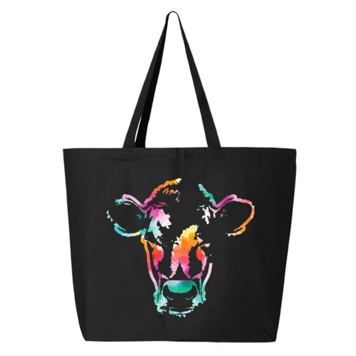 Cow Head Watercolor Art Farm Cow Lover 25L Jumbo Tote