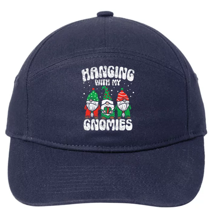 Christmas Hanging With My Gnomies Funny Xmas Family Pajamas 7-Panel Snapback Hat