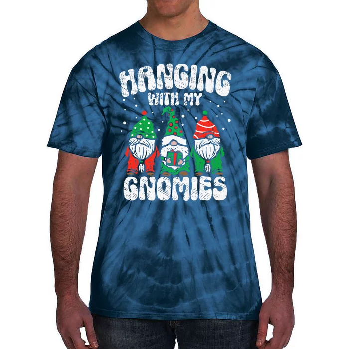 Christmas Hanging With My Gnomies Funny Xmas Family Pajamas Tie-Dye T-Shirt