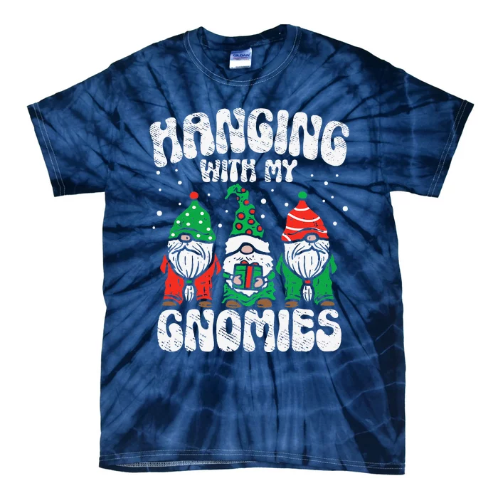 Christmas Hanging With My Gnomies Funny Xmas Family Pajamas Tie-Dye T-Shirt