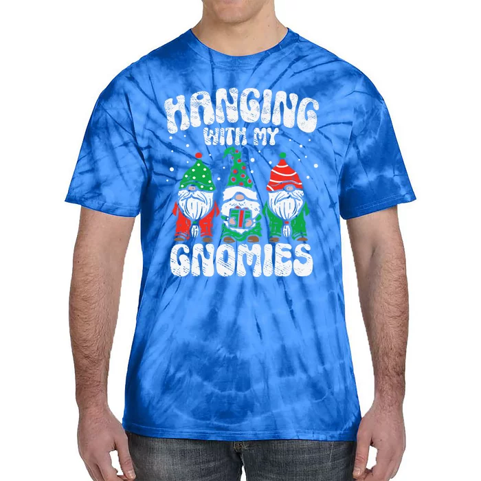 Christmas Hanging With My Gnomies Funny Xmas Family Pajamas Tie-Dye T-Shirt