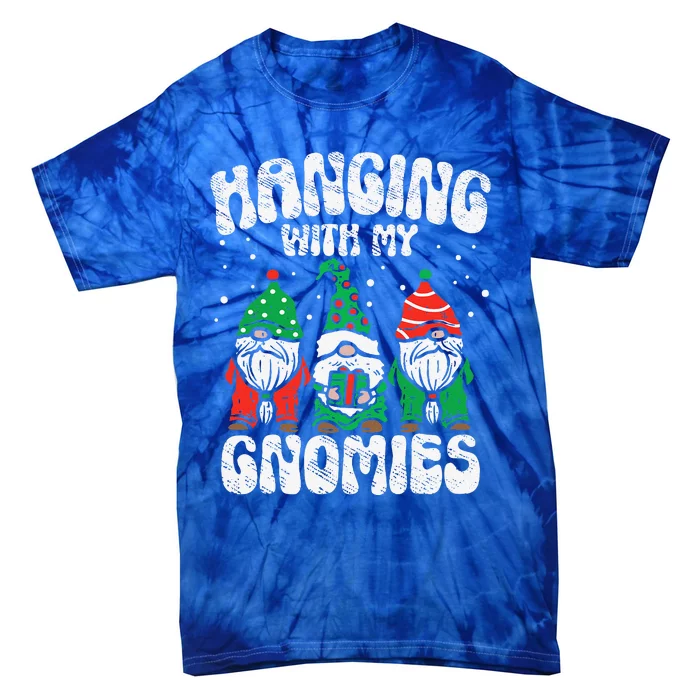 Christmas Hanging With My Gnomies Funny Xmas Family Pajamas Tie-Dye T-Shirt