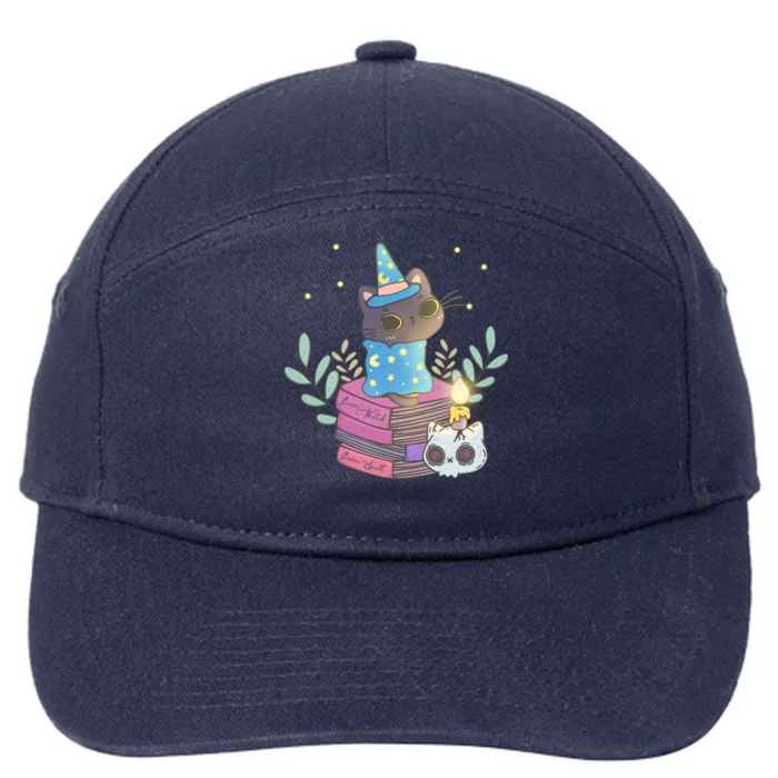 Cute Halloween Witch Cat 7-Panel Snapback Hat