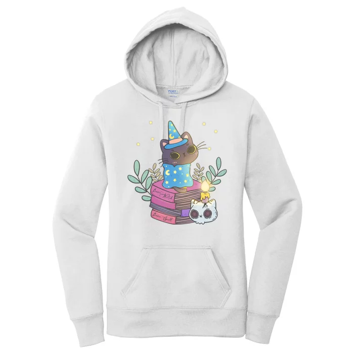 Cute Halloween Witch Cat Women's Pullover Hoodie