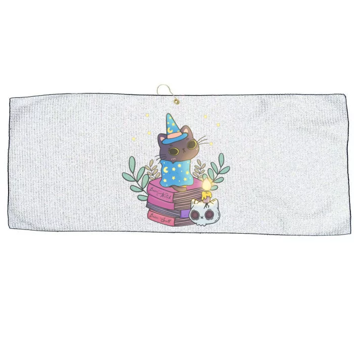 Cute Halloween Witch Cat Large Microfiber Waffle Golf Towel