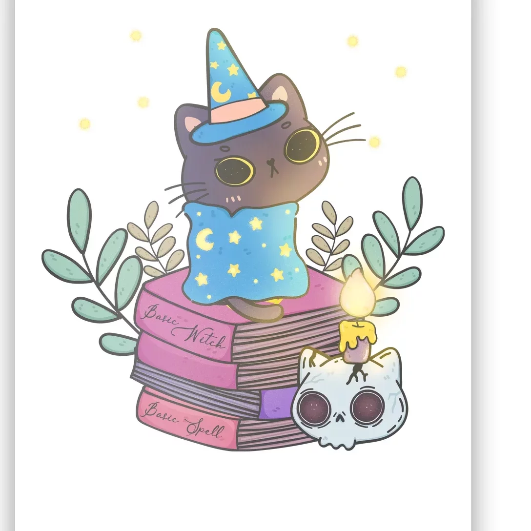 Cute Halloween Witch Cat Poster