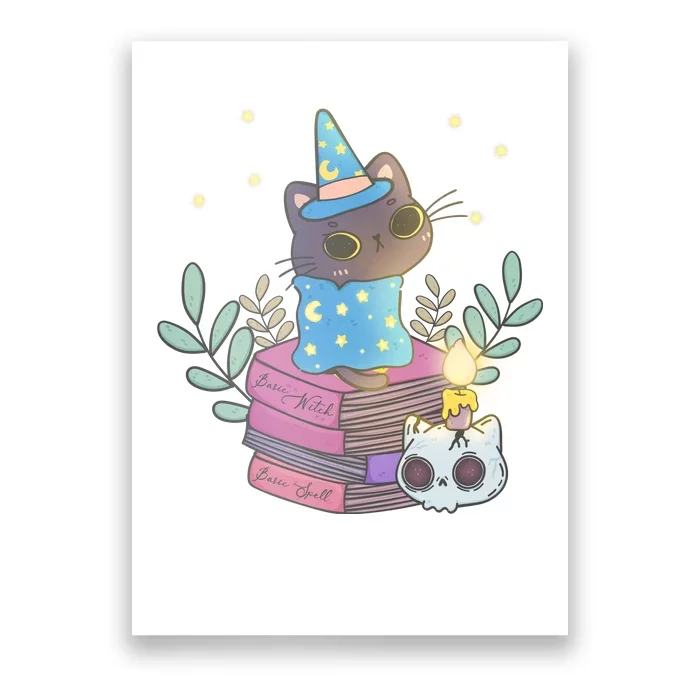 Cute Halloween Witch Cat Poster