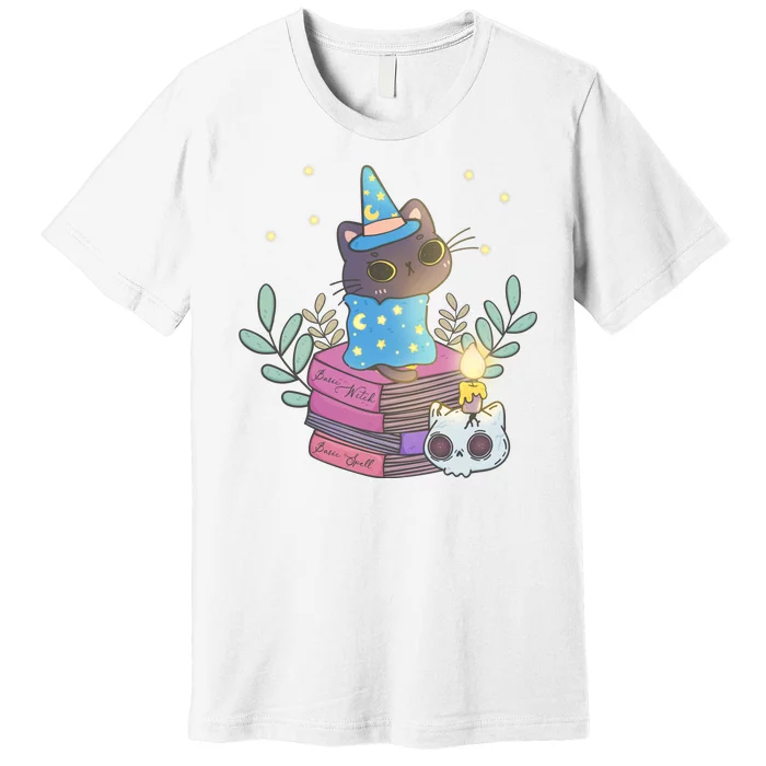 Cute Halloween Witch Cat Premium T-Shirt