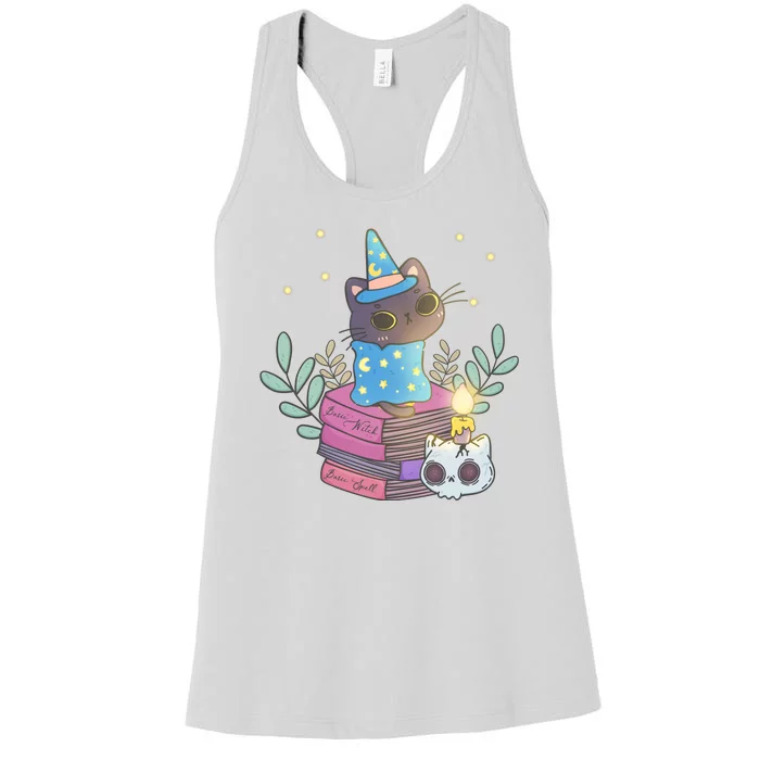 Cute Halloween Witch Cat Women's Racerback Tank