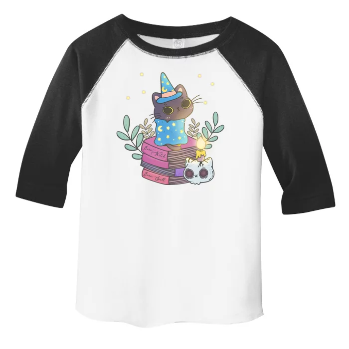 Cute Halloween Witch Cat Toddler Fine Jersey T-Shirt