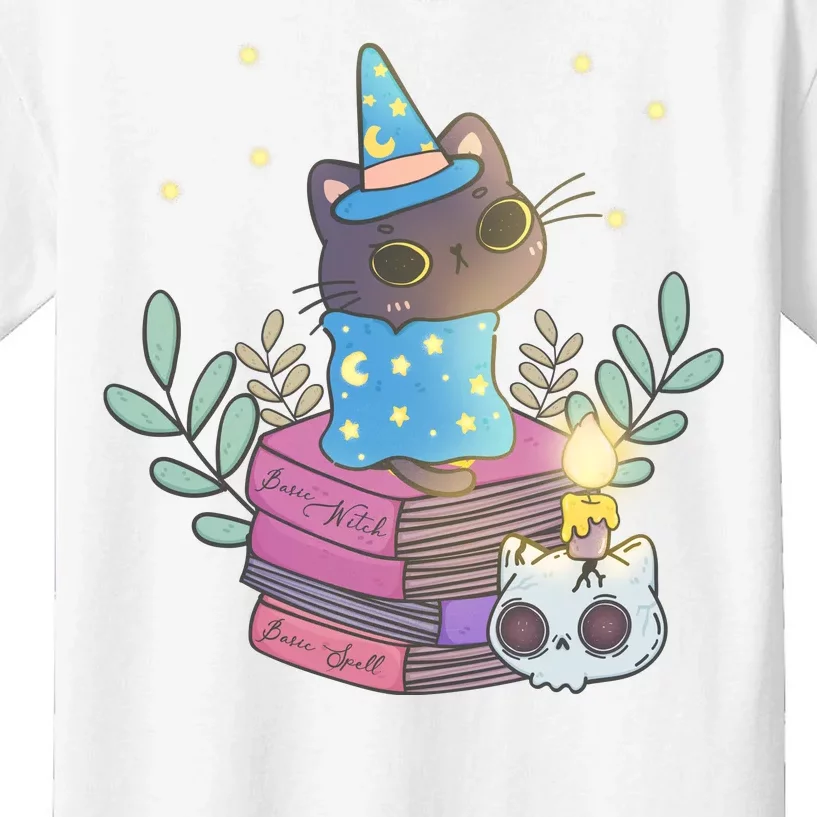 Cute Halloween Witch Cat Kids T-Shirt