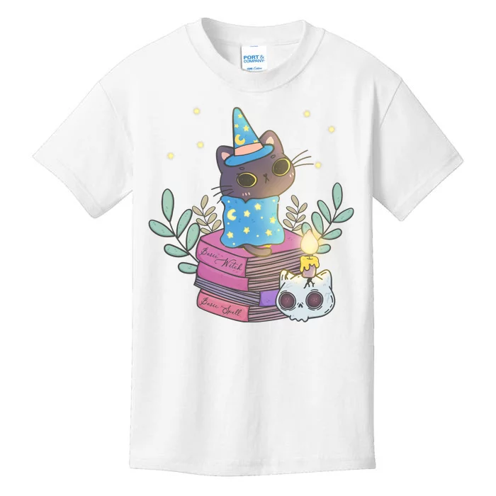 Cute Halloween Witch Cat Kids T-Shirt