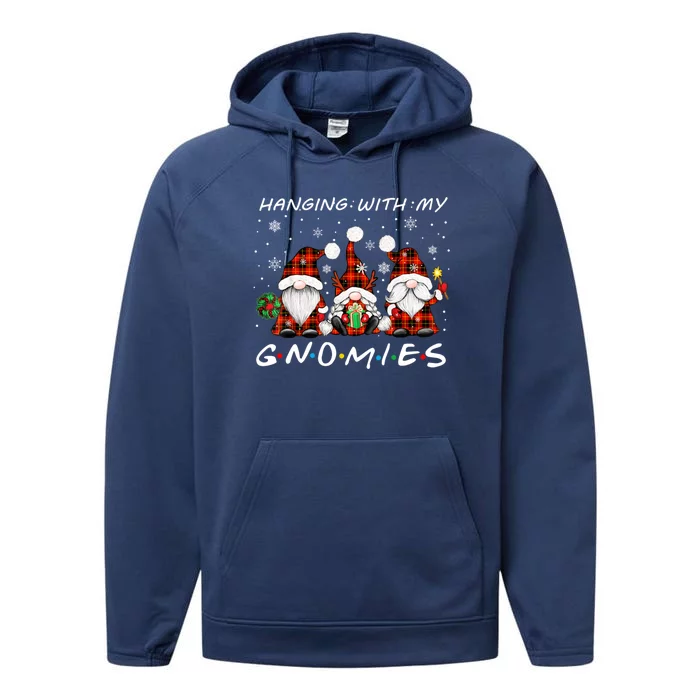 Christmas Hanging With My Gnomies Family Matching Pjs Gnome Gift Performance Fleece Hoodie