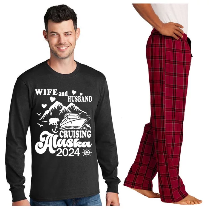 Cruising Husband Wife Couple Summer Alaska Cruise 2024 Funny Long Sleeve Pajama Set