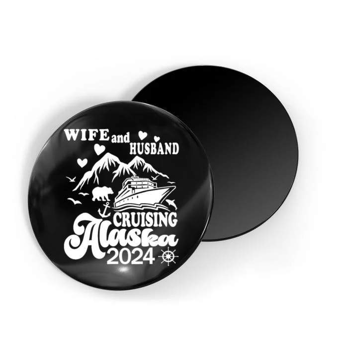 Cruising Husband Wife Couple Summer Alaska Cruise 2024 Funny Magnet