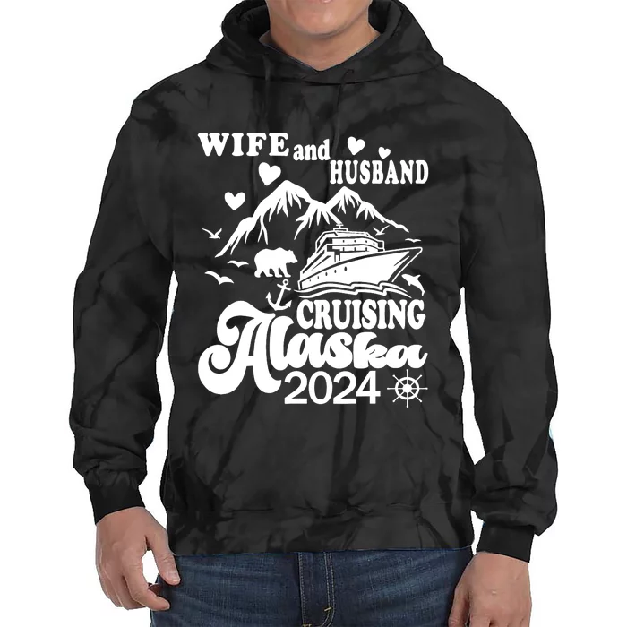 Cruising Husband Wife Couple Summer Alaska Cruise 2024 Funny Tie Dye Hoodie