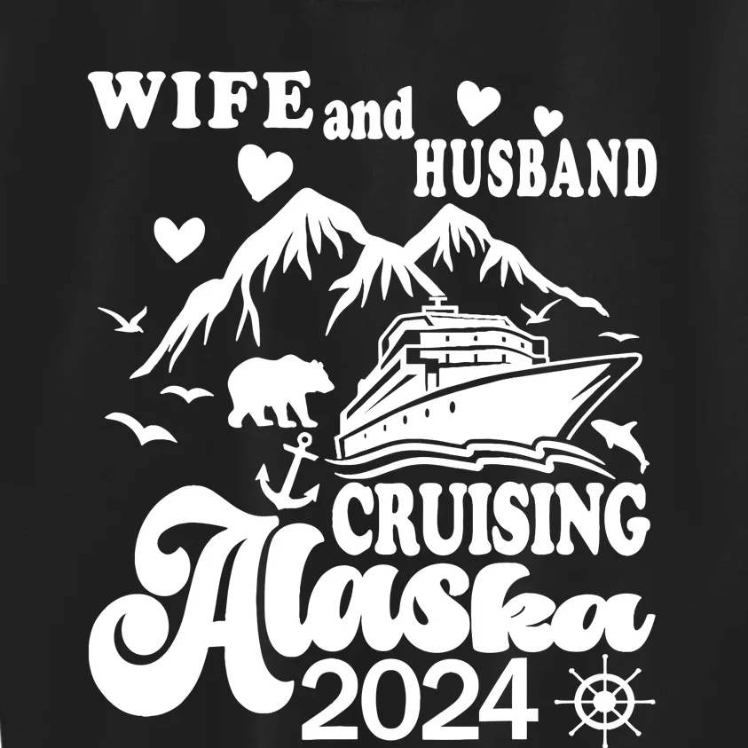 Cruising Husband Wife Couple Summer Alaska Cruise 2024 Funny Kids Sweatshirt