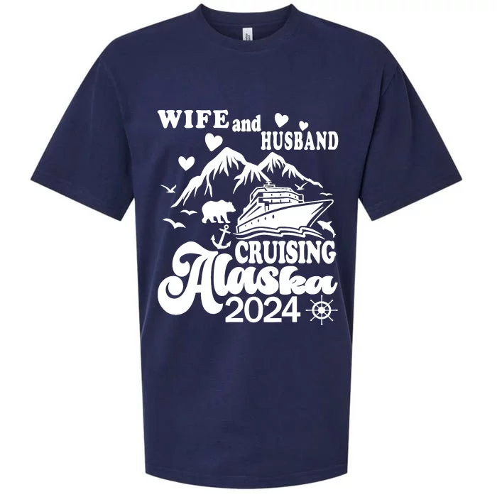 Cruising Husband Wife Couple Summer Alaska Cruise 2024 Funny Sueded Cloud Jersey T-Shirt