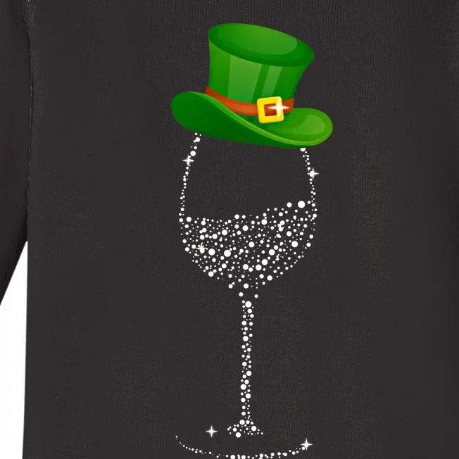 Clover Hat Wine Ing Party St Patricks Day Meaningful Gift Baby Long Sleeve Bodysuit