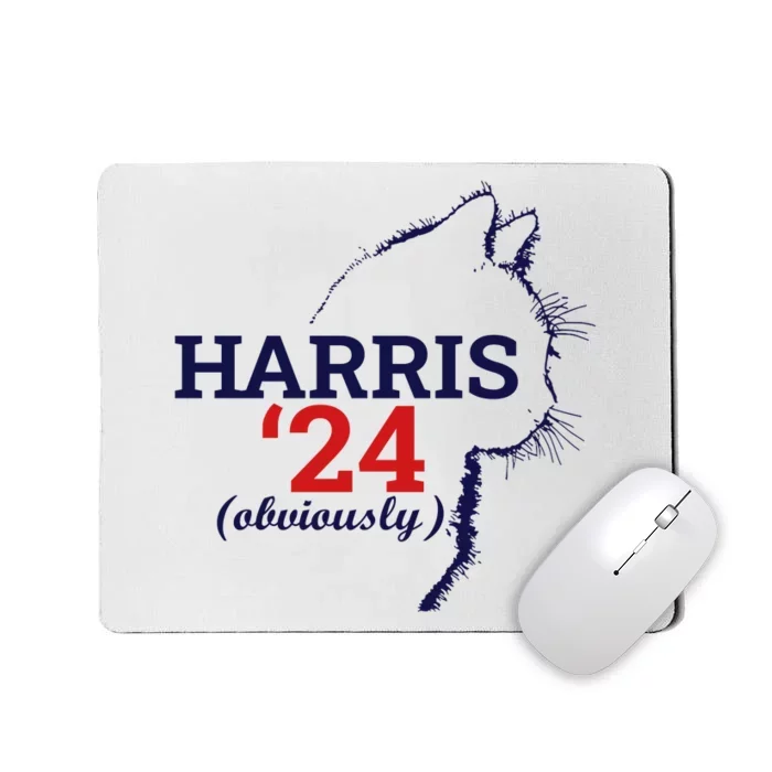 Cat Harris Walz Obviously Kamala Harris Comma La 2024 Mousepad