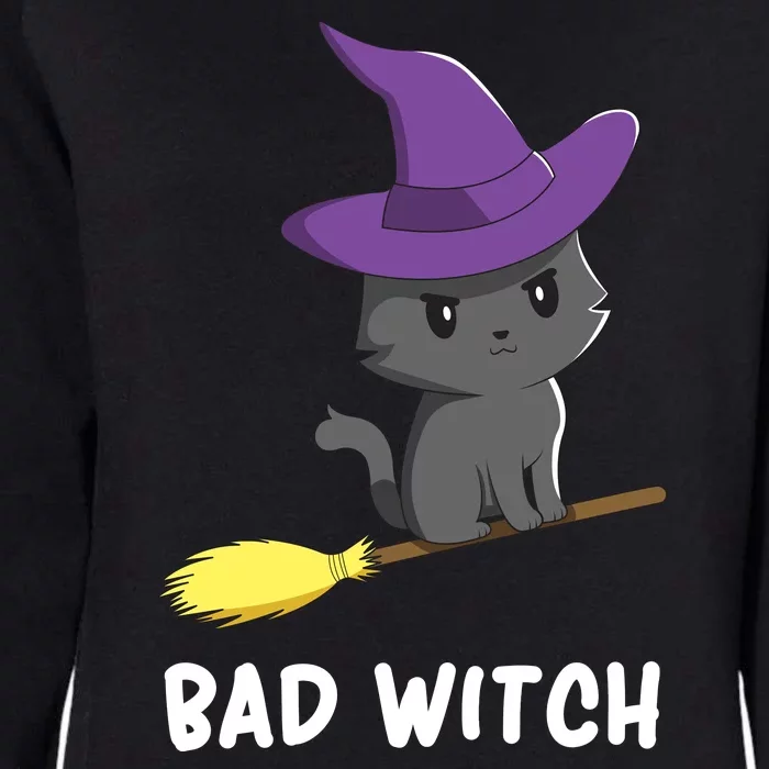 Cute Halloween Witch Cat Womens California Wash Sweatshirt