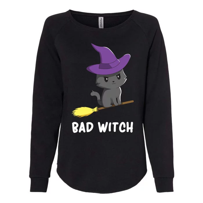 Cute Halloween Witch Cat Womens California Wash Sweatshirt