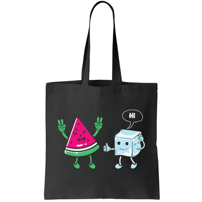 Cute Happy Watermelon With Sugar Cube Sweet Fruit Lover Tote Bag