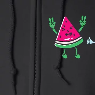 Cute Happy Watermelon With Sugar Cube Sweet Fruit Lover Full Zip Hoodie