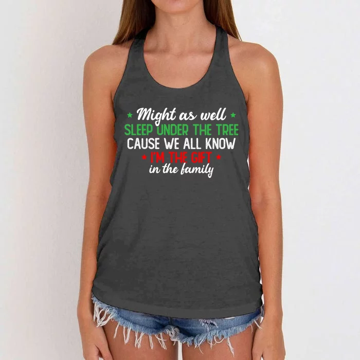 Christmas Humor Women Favorite Person Funny Christmas Women's Knotted Racerback Tank