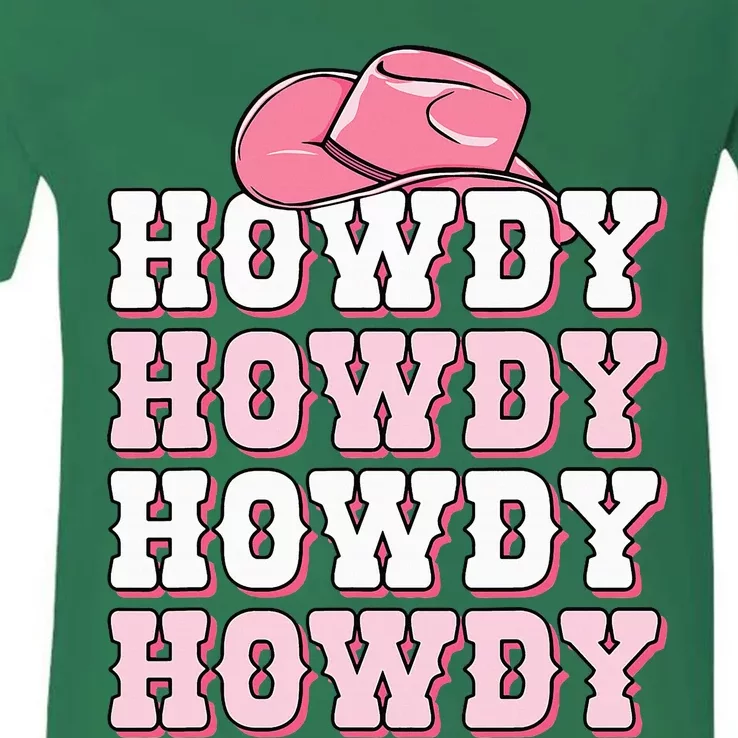 Cute Howdy Western Country Cowgirl Texas Rodeo V-Neck T-Shirt