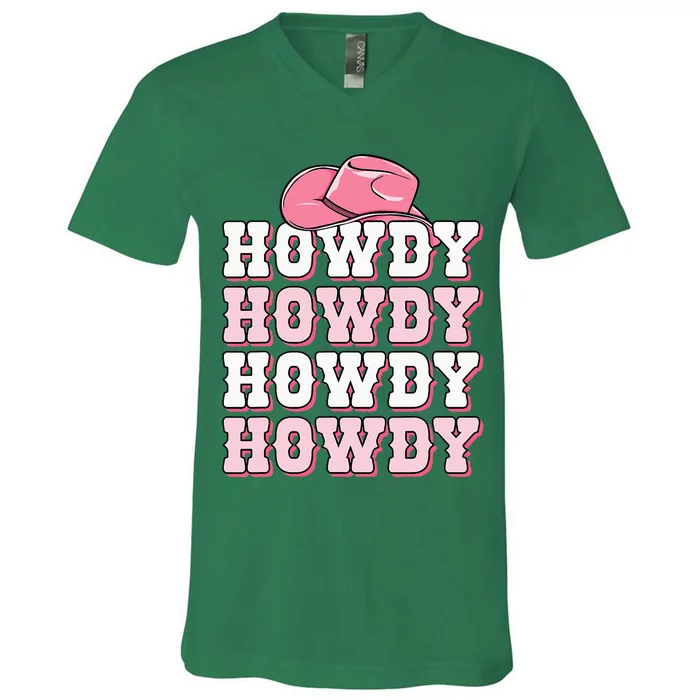 Cute Howdy Western Country Cowgirl Texas Rodeo V-Neck T-Shirt