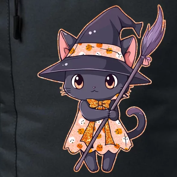 Cute Halloween Witch Cat With Broom Daily Commute Backpack