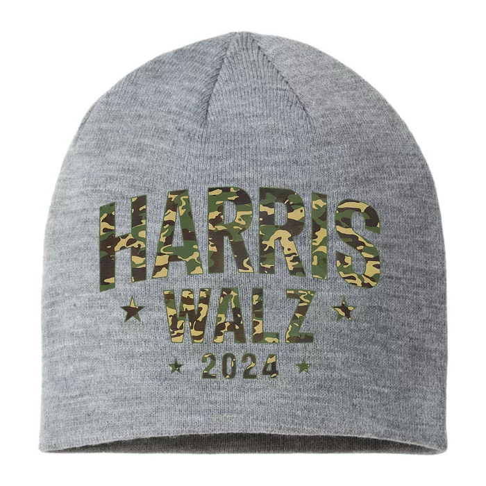 Camo Harris Walz 2024 Election Tim Walz Kamala Camouflage 8 1/2in Sustainable Knit Beanie