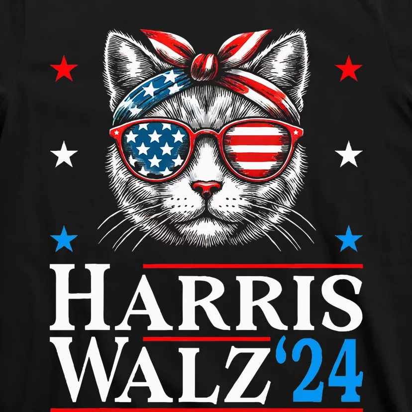 Cat Harris Waltz Tim Walz 2024 Funny Cat Ladies For Kalama T-Shirt