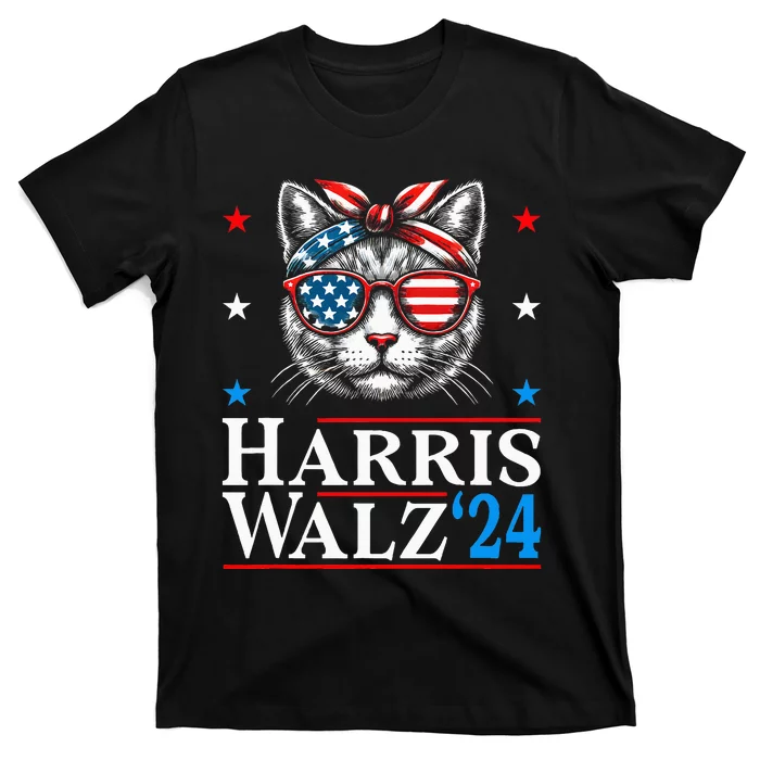 Cat Harris Waltz Tim Walz 2024 Funny Cat Ladies For Kalama T-Shirt