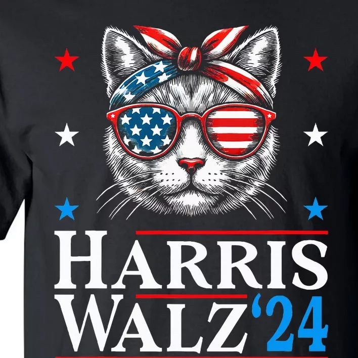 Cat Harris Waltz Tim Walz 2024 Funny Cat Ladies For Kalama Tall T-Shirt