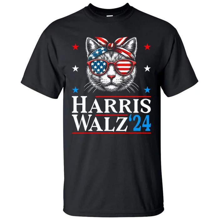 Cat Harris Waltz Tim Walz 2024 Funny Cat Ladies For Kalama Tall T-Shirt