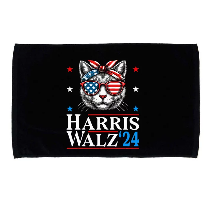 Cat Harris Waltz Tim Walz 2024 Funny Cat Ladies For Kalama Microfiber Hand Towel