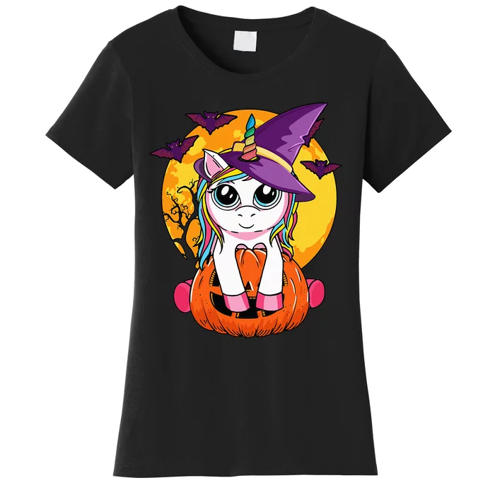 Cute Halloween Witchy Unicorn Halloween Women's T-Shirt