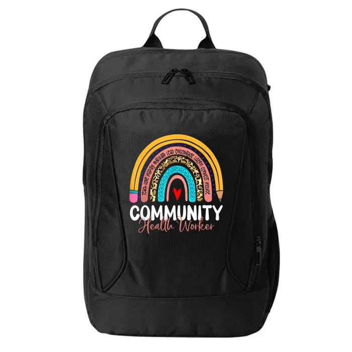 Community Health Worker Leopard Rainbow Healthcare Doctor Gift City Backpack