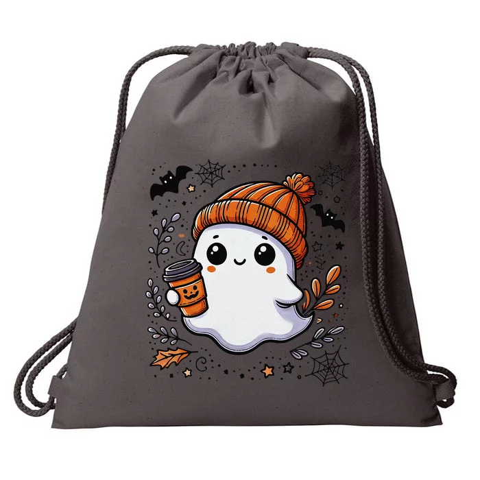 Cute Halloween Women Ghost Coffee Gift Drawstring Bag