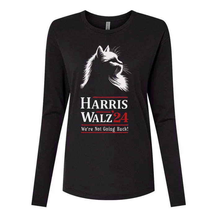 Cat Harris Walz 2024 Election We Are Not Going Back Womens Cotton Relaxed Long Sleeve T-Shirt