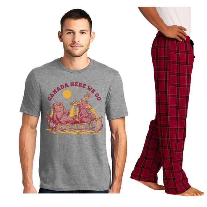 Canada Here We Go Bear And Moose Pajama Set