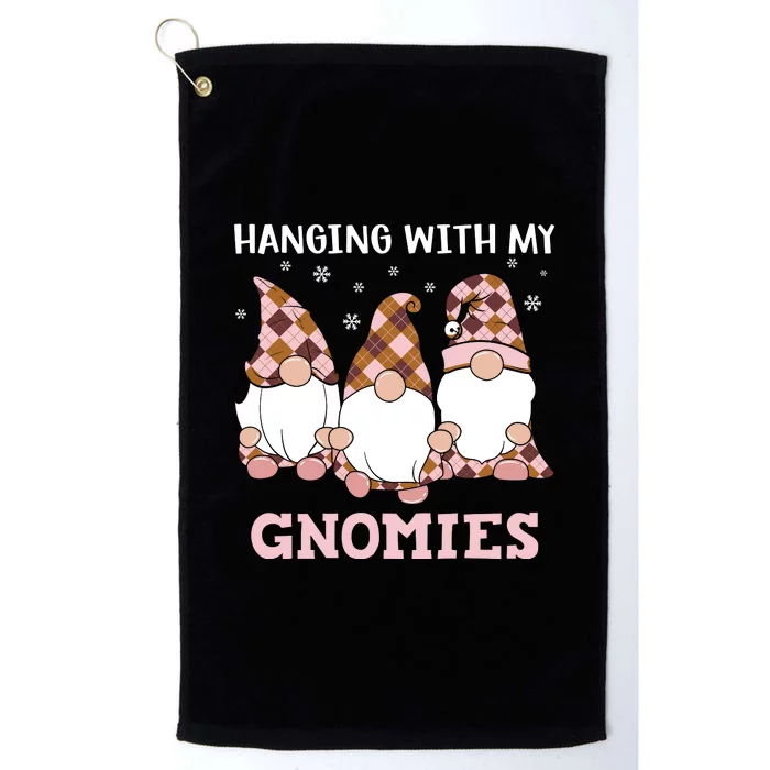 Christmas Hanging With Gnomies Gnome Pink Leopard Platinum Collection Golf Towel