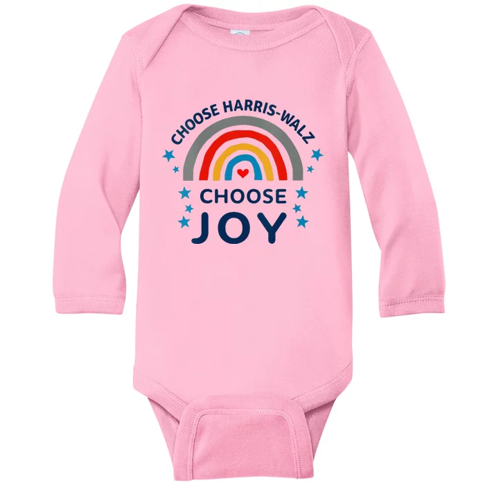 Choose Harris Walz Choose Joy Kamala Harris And Waltz Baby Long Sleeve Bodysuit