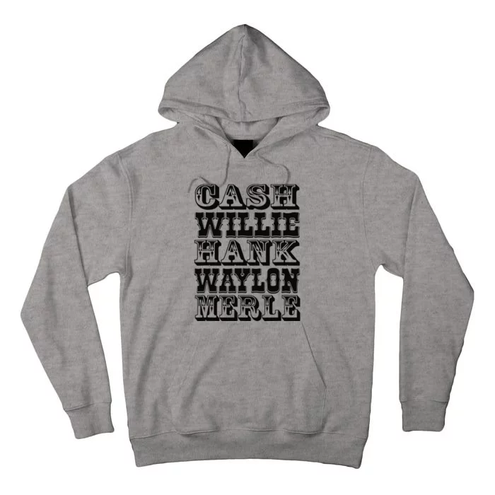 Cash Hank Willie and Waylon Country Music Tall Hoodie