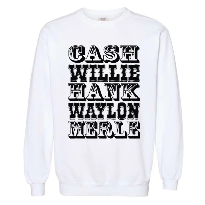 Cash Hank Willie and Waylon Country Music Garment-Dyed Sweatshirt