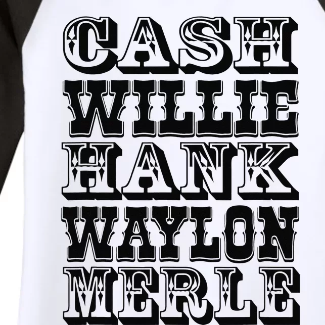 Cash Hank Willie and Waylon Country Music Women's Tri-Blend 3/4-Sleeve Raglan Shirt