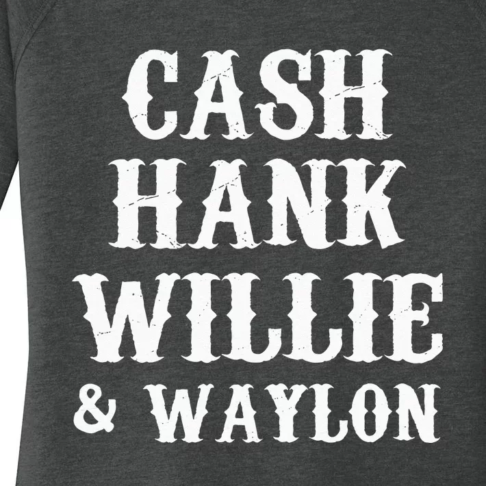 Cash Hank Willie Country Music Women's Perfect Tri Tunic Long Sleeve Shirt