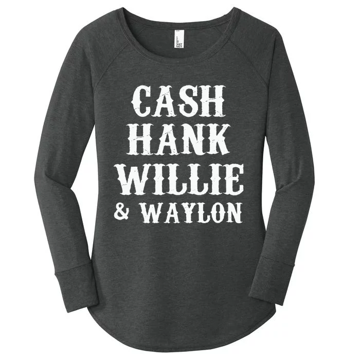 Cash Hank Willie Country Music Women's Perfect Tri Tunic Long Sleeve Shirt